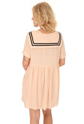 60s Peach Sailor Babydoll Dress